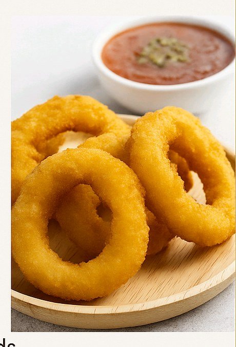 Battered and fried onion rings