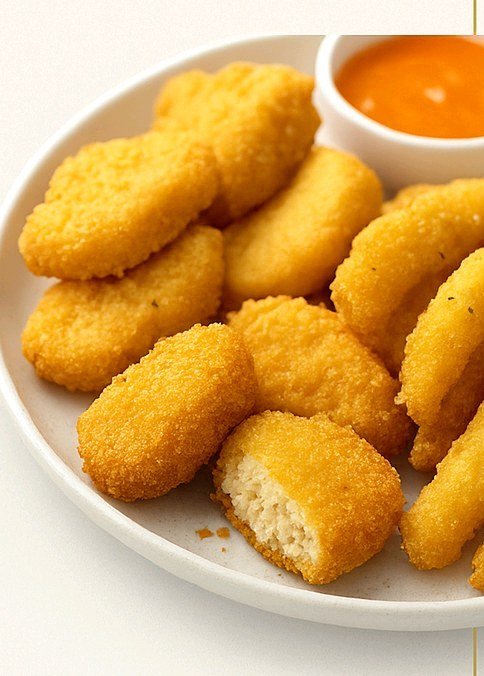 Predusted and coated nuggets